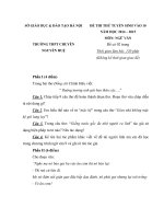 Đề thi thử vào lớp 10 năm 2014 trường THPT Nguyễn Huệ, Hà Nội môn văn