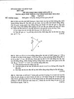 Đề thi học sinh giỏi lớp 12 THPT tỉnh Bến Tre năm 2012 - 2013 môn Vật lý
