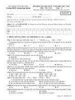 Đề kiểm tra học kì 2 môn Hóa lớp 10 năm học 2013-2014 trường THPT Lương Ngọc Quyến, Thái Nguyên