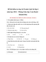 Đề kiểm tra thi học kì 2 môn lịch sử lớp 6 (đề số 2)