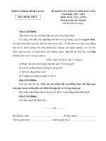 Đề thi khảo sát chất lượng đầu năm lớp 8 huyện Bình Giang năm 2013 - 2014 _Văn