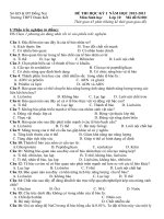 Đề thi Học kỳ I lớp 10 THPT tỉnh Đồng Nai năm 2012 - 2013_SINH.DOC