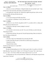 Đề thi học sinh giỏi môn sinh lớp 10 năm học 2010 - 2011(có đáp án)