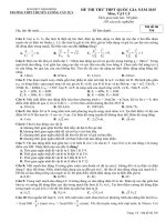 Đề thi thử Quốc gia môn Vật lý lần 2 năm 2015 trường THPT Chuyên Lương Văn Tụy, Ninh Bình_Mã đề 356