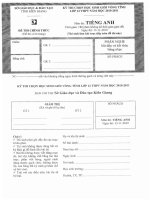 Đề thi học sinh giỏi lớp 12 THPT tỉnh Kiên Giang năm 2011 môn anh