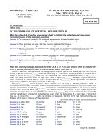 Đề thi tuyển sinh đại học năm 2014 mã đề 842