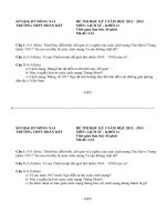 Đề thi Học kỳ I lớp 11 THPT tỉnh Đồng Nai năm 2012 - 2013 môn sử