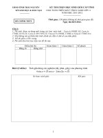 Đề thi giải toán trên máy tính cầm tay lớp 11 THPT tỉnh Thái Nguyên năm 2011 - 2012 Môn Toán