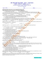 ĐỀ THI THỬ ĐẠI HỌC VẬT LÍ 2012 ĐỀ SỐ (3)