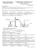 Đề thi thử Quốc gia môn Hóa lần 1 năm 2015 trường THPT Yên Định 2, Thanh Hóa
