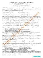 ĐỀ THI THỬ ĐẠI HỌC VẬT LÍ 2012 ĐỀ SỐ (9)
