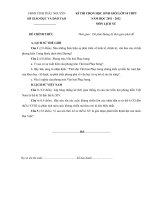 Đề thi học sinh giỏi lớp 10 THPT tỉnh Thái Nguyên năm 2011 - 2012 MÔN SỬ