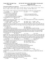 Đề thi thử Quốc gia môn Hóa lần 2 năm 2015 trường THPT Trần Bình Trọng, Phú Yên