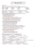 kiểm  tra HKI tiếng Anh lớp 12 (2013) (With key)