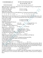 đề luyện thi hóa học cấp tốc, đề số  20