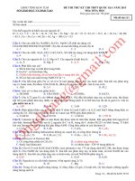 đề thi thử tn thpt môn hóa kon tum có đáp án