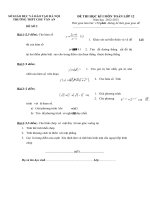 Đề thi học kì I môn Toán lớp 12 nâng cao (Đề 02) - THPT Chu Văn An (2012 - 2013)