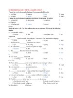 ĐỀ THI THỬ HỌC KỲ I TIẾNG ANH LỚP 10 TEST   1