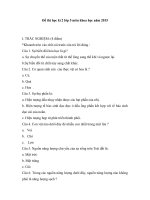 Đề thi học kì 2 lớp 5 môn Khoa học năm 2015