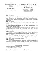 Đề thi chọn học sinh giỏi thi Quốc gia lớp 12 tỉnh Hà Tĩnh năm 2012 - 2013 (Vòng 2) môn sử