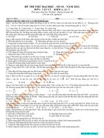 ĐỀ THI THỬ ĐẠI HỌC VẬT LÍ 2012 ĐỀ SỐ (10)