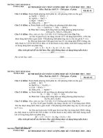 Đề kiểm tra chất lượng học kỳ 1 lớp 11 THPT Minh Khai - Hà Tĩnh năm 2013 - 2014_Hóa