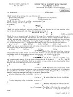 Đề thi thử Quốc gia lần 2 năm 2015 môn Vật Lý trường THPT Nam Phù Cừ, Hưng Yên