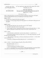 Tổng hợp đề thi HSG cấp tỉnh Kiên Giang năm học 2011 - 2012 môn sinh