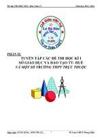 Tuyển tập các đề thi học kì I sở giáo dục đào tạo Huế