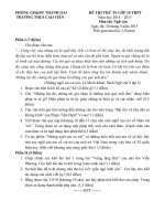 Đề thi thử vào lớp 10 môn Ngữ văn năm 2015 trường THCS Cao Viên, Hà Nội