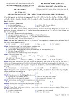 Đề thi thử Quốc gia lần 1 năm 2015 môn Hóa học trường THPT Đinh Chương Dương, Thanh Hóa