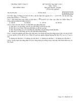 Đề thi thử Đại học môn Vật Lý trường THPT Cẩm Lý