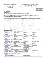 Đề thi tuyển sinh đại học năm 2014 mã đề 712