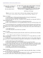 ĐỀ THI MÔN VẬT VÀO CHUYÊN HÓA 11