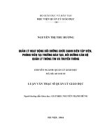 Quản lý hoạt động bồi dưỡng chức danh Biên tập viên, Phóng viên tại Trường Đào tạo, Bồi dưỡng cán bộ quản lý Thông tin và Truyền thông