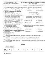 Đề kiểm tra học kì 2 môn Sinh học lớp 8 năm 2015 trường THCS Phổ Khánh, Quảng Ngãi