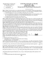 Đề thi chọn học sinh giỏi lớp 12 THPT Lý Thái Tổ, Bắc Ninh năm 2014-2015 môn Vật lý