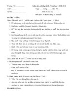 Đề KIỂM TRA MÔN KHOA HOC 5 _CUỐI HK1 CÓ ĐÁP ÁN