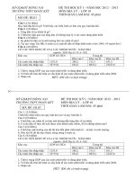 Đề thi Học kỳ I lớp 10 THPT tỉnh Đồng Nai năm 2012 - 2013_ĐỊA