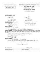 Đề thi khảo sát chất lượng đầu năm lớp 9 huyện Bình Giang năm 2013 - 2014 môn toán