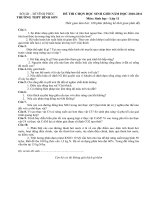 Đề thi học sinh giỏi môn sinh lớp 11 năm học 2010 - 2011