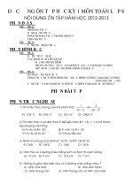 Đề cương ôn tập học kỳ 1 môn toán 8