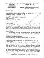 Đề thi chọn học sinh năng khiếu lớp 8 năm 2012 - 2013, Phòng GD-ĐT Sơn Dương_Vật lý