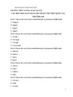 Đề thi thử THPT quốc gia môn Tiếng Anh 2015 số 12