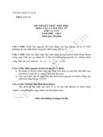 đề thi kết thúc học phần vật lý nguyên tử k33