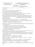 Đề thi thử THPT Quốc gia lần 2 năm 2015 môn Sinh học trường THPT Lê Hoàn, Thanh Hóa