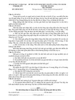 Đề thi tuyển sinh lớp 10 THPT Chuyên Lương Văn Chánh 2013-2014 môn sinh (chuyên)