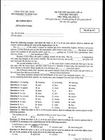 Đề thi thử đại học môn Tiếng Anh khối A1 tỉnh Bắc Ninh có đáp án