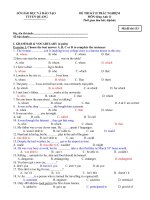 ĐỀ thi HKII môn tiếng Anh lớp 11, Tuyên Quang