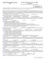 Đề thi thử THPT Quốc gia môn Hóa lần 3 năm 2015 trường THPT Chuyên Nguyễn Huệ, Hà Nội
